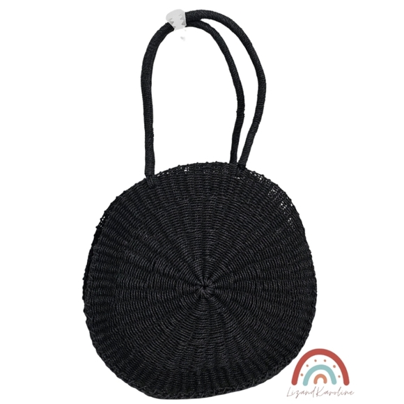 New! French Connection Oversized Circle Large Straw Tote Bag - Picture 5 of 16